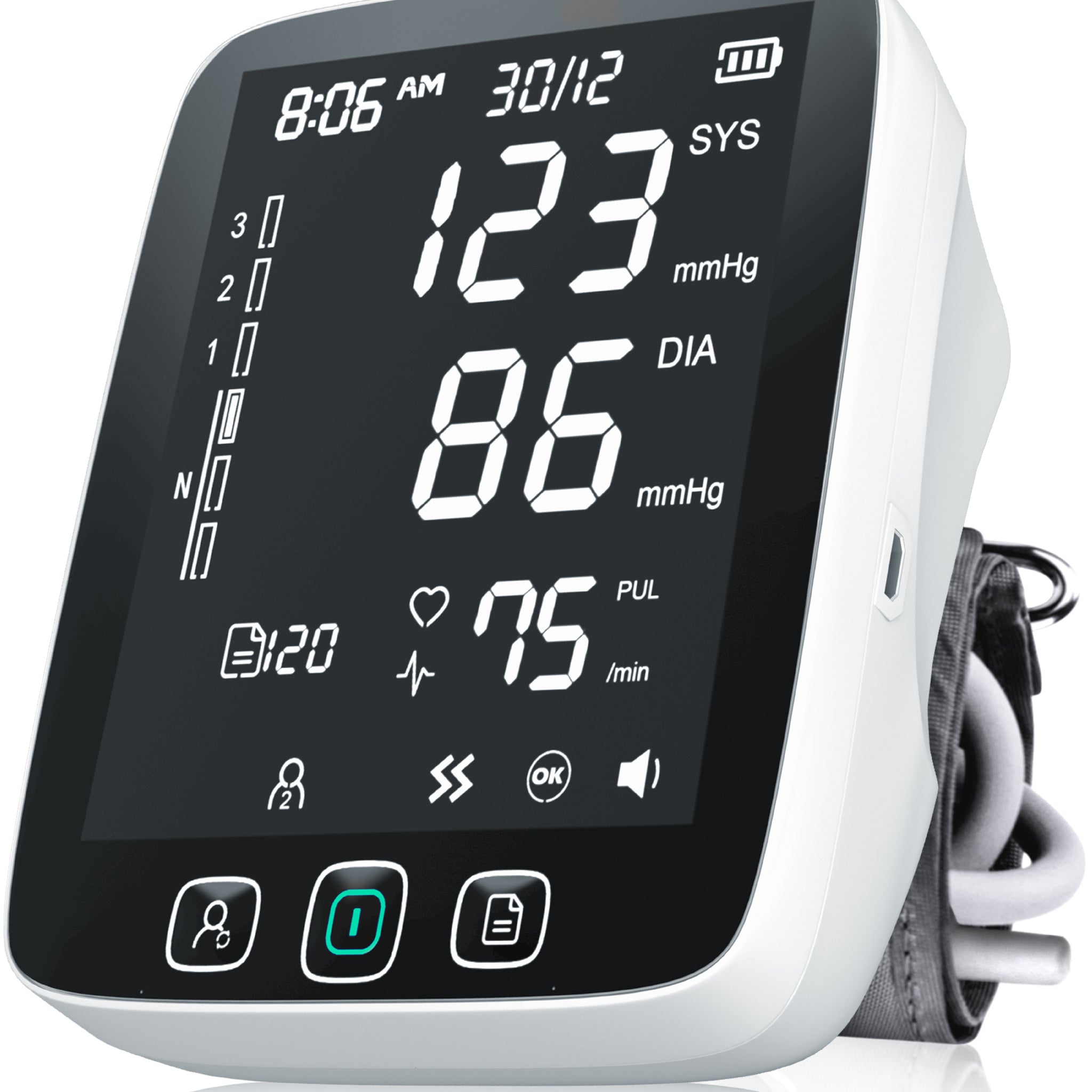 2024 Smart Blood Pressure Machine with Largest Backlit Display - Automatic Upper Arm Blood Pressure Monitor - Accurate Adjustable Blood Pressure Cuff - 200 Sets Memory, Includes Case & Batteries