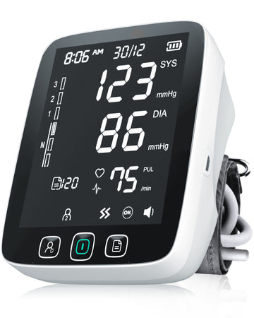 2024 Smart Blood Pressure Machine with Largest Backlit Display - Automatic Upper Arm Blood Pressure Monitor - Accurate Adjustable Blood Pressure Cuff - 200 Sets Memory, Includes Case & Batteries